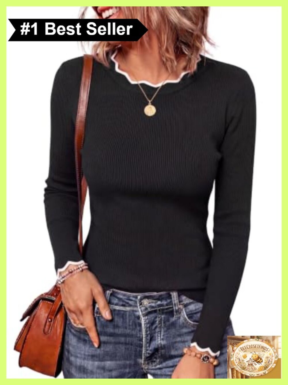 PRETTYGARDEN Ribbed Knit Long Sleeve Pullover Sweater
